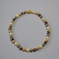 Collana di perle occhio di tigre con chiusura magnetica dorata in stile vintage autunnale - Collana