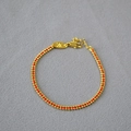 French vintage handmade red braided pearl bracelet with elegant gold beads and adjustable clasp - Woven Style
