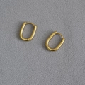 Minimalist matte gold huggie earrings with premium brushed metal texture for daily wear - U-shaped Hoop