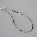 Collana vintage francese con lapislazzuli, perle e chiusura regolabile in argento - Stile 2