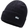Berretto invernale in maglia grigio melange con fodera in pile e toppa con logo - Grigio Melange