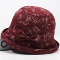 Sombrero de pescador granate con estampado floral para mujer mayor y lazo lateral - Talla única / Burdeos