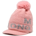 Bonnet en maille chenille rose avec pompon et visière pour chaleur hivernale - Taille unique / Rose