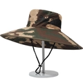 Chapeau de soleil camouflage d'extérieur avec bord large de 15cm et maille respirante - Camouflage de Jungle