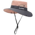 Outdoor Sonnenhut für Damen mit breiter Krempe aus atmungsaktivem rosa-grauem Gewebe - Einheitsgröße / Rosa