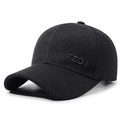 Casquette de baseball noire pour homme avec cache-oreilles et logo FZOJ pour l'hiver - Réglable 57-59cm / Noir