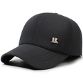 Herren Winter Baseballkappe in Schwarz mit Sport-Metalllogo und Strickstruktur - Verstellbar 57-58cm / Strukturierte Baseballkappe Grau