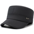Dunkelgraue Army-Mütze mit atmungsaktivem Ripstop-Gewebe und Logo aus Metall - Verstellbar 57-58cm / Strukturierte Military Cap Grau