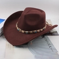 Dettaglio cappello da cowboy marrone con pietre turchesi su una rivista Kinfolk - Taglia Unica 58cm / Decorazione in Corda di Canapa Caffè