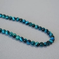 Collana minimalista di perline occhio di tigre blu con effetto gatto e stile vintage - 6mm