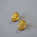 Orecchini a cerchio Sun Wukong gorilla dorati vintage con texture metalliche - Oro