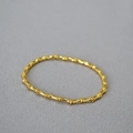 Elegant gold-plated bamboo joint stretch bracelet with a polished minimalist design - Gold
