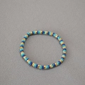 Böhmisches Türkis Gold Perlenarmband mit minimalistischem Vintage Ethno Stil Design - Blau Grün Gold Gemischte Heishi Perlen Stil