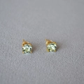 Elegant 925 silver green crystal stud earrings with gold plating for women's jewelry - Olive Green