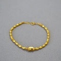 Collana in ottone placcato oro stile barocco con perle ovali e chiusura a levetta - Bracciale / Braccialetto Dorato