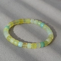 Bracciale minimalista con perline cilindriche in agata gialla, verde e azzurra - Macaron Giallo Verde Blu Multicolore (Stile 1)