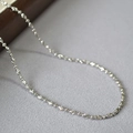 Collana a catena con sfere tagliate all'italiana in rame argentato con finitura lucida - Stile 1 Platino
