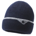 Gorro de punto de invierno azul marino con raya gris y detalle de botón térmico - 56-59cm / Azul