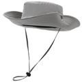 Light gray wide brim sun hat with adjustable chin strap and breathable fabric for outdoors - One Size 58cm / Gray