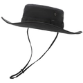 Zwarte outdoor cowboy zonnehoed met brede rand en verstelbare kinband voor wandelen - Eén Maat 58cm / Zwart