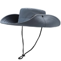 Outdoor breathable sun hat in blue-grey with wide brim and adjustable chin strap - One Size(58cm) / Gray