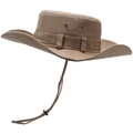 Khaki outdoor sun hat with wide brim, breathable metal eyelets and adjustable chin strap - One Size 58cm / Light Khaki