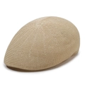 Classic beige knitted mesh flat cap for summer, breathable sun hat for outdoor wear - Adjustable 57-59 / Beige