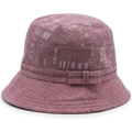 Elegante dieproze vissershoed voor oudere dames met geweven textuur en jacquardpatronen - Eén maat / Roze