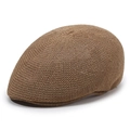Breathable brown mesh ivy cap for men and women with classic sun protection brim - Adjustable 57-59 / Khaki