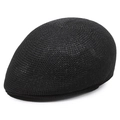 Classic black knitted breathable mesh ivy cap for men and women with flat brim - Adjustable 57-59 / Black