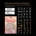 Ästhetische Yinhai Shenghua PET-Aufkleber mit silbernen Laser-Blumenmustern, 100er-Pack - Silbermeer Lässt Blumen Wachsen