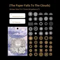 Lace-style PET stickers with gold foil in Paper Falls To The Clouds variant, 100pcs - Paper Falls To The Clouds