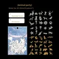 Animal Party PET stickers with silver foil stamping featuring 100 pieces of cute animal motifs - Animal Party