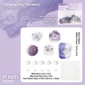 Purple themed DIY sealing wax sticker set with clear epoxy textures and pearl accents - Mystic Purple Light