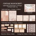 Set de 50 hojas de papel vintage Digital Archives para decoración scrapbooking - Manuscrito del Tiempo
