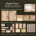 Kit de scrapbooking de archivos vintage con 50 hojas de papel washi y papel ligero decorativo - Notas Digitales
