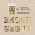 Antique Illustrated Books themed vintage burnt edge scrapbooking paper set, 30 sheets - Antique Illustrated Books