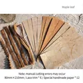 Lace stationery set in earth tones with maple leaf pattern and fiber paper - Maple Leaf