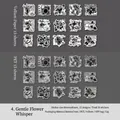 Set di 30 adesivi in PET vintage con fiori bianchi e neri per decorazione scrapbooking - Gentle Flower Language