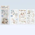 Retro fabric style PET stickers with lace and buttons for vintage journaling decoration - Cloth Chronicle