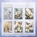 Set di carte pittura a olio farfalla 3D per scrapbooking, motivi floreali in carta bianca - Tè di Primavera