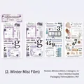 Vintage PET film stickers Gentle Diary collection with Winter Fog film designs 3 pieces - Winter Fog Film