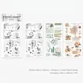 Vintage plant PET stickers in Anonymous Letter style for scrapbooking, 3 pieces set - Anonymous Letter