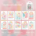 Daydream Collection 10pcs PVC decorative stickers with floral and butterfly designs - Sunset Letter