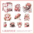 Lot de 10 autocollants PET romantiques aux motifs de meubles vintage pour scrapbooking - Promesse Romantique