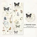 Nastro washi vintage Butterfly Cream per journaling con scritte retrò e motivi naturali - Crema di Farfalla