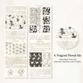 Nastro washi stile vintage con motivi floreali in bianco e nero e tipografia - Isola dei Fiori