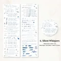 Nastro washi vintage con scritte blu e schizzi per collage di scrapbooking - Sussurri Silenziosi