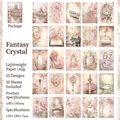 50 hojas de papel decorativo Alicia en el país de las maravillas con castillo acuarela - Cristal de Ensueño