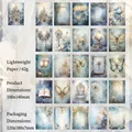 Papel vintage para scrapbooking diseño castillo azul, set de 50 hojas para manualidades - Castillo Azul